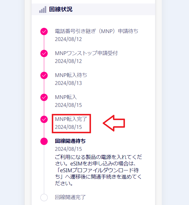 楽天モバイル回線切り替えの手順4